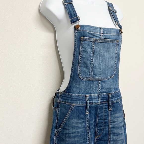 Madewell Womens Jansing Medium Wash Skinny Pocketed Side Zip Overalls Size M - Picture 4 of 8